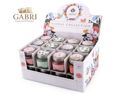 Malá vonná svíčka ve skle s jmenovkou 28 g Fruit, Floral