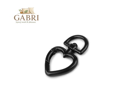 Kovová karabina srdce průvlek 15 mm