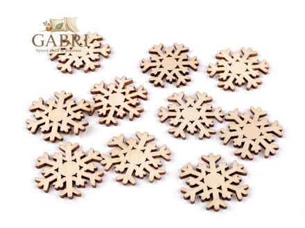 Dřevěná vločka k nalepení
