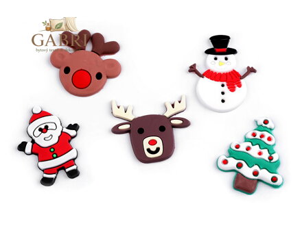 Silikonové vánoční ozdoby 3D k nalepení mix