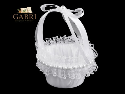 Svatební saténový košíček pro družičky mini