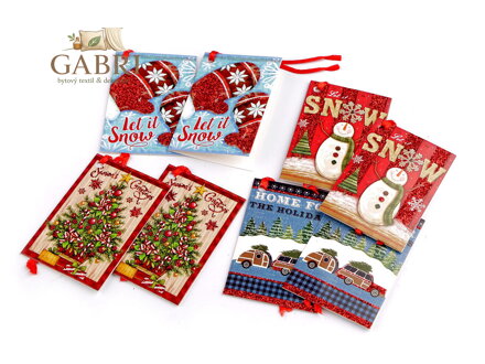 Vánoční papírová visačka / jmenovka na dárky rozevírací