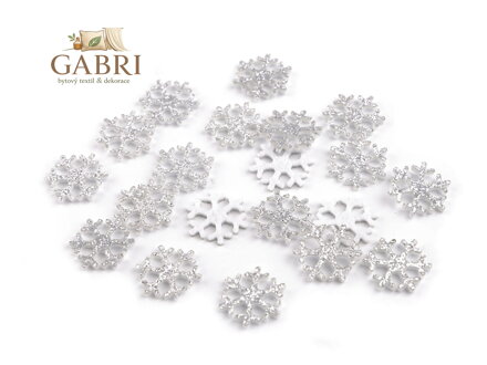 Vánoční filcová vločka s glitry Ø15 mm