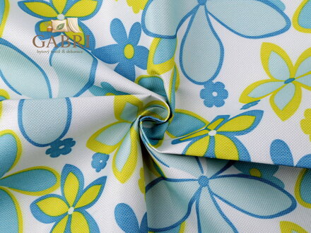 Kočárkovina 600D květy s PVC úpravou