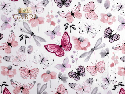 Bavlněná látka / plátno motýli