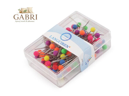 Špendlíky s plastovou neonovou hlavičkou délka 38 mm