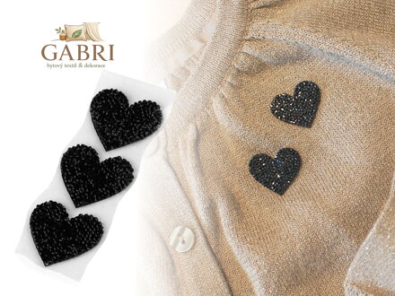 Nažehlovací srdce s kamínky