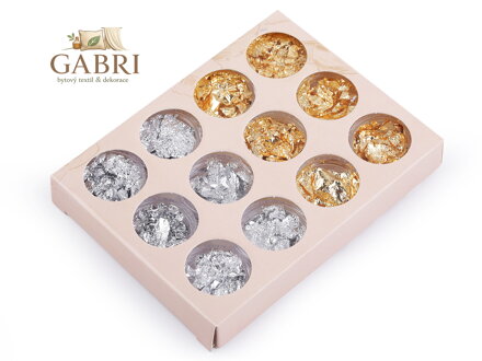 Metalické fólie / vločky ke zdobení dekorací a bytových doplňků