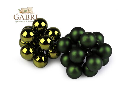 Vánoční skleněná baňka na drátku Ø2 cm - mat a lesk