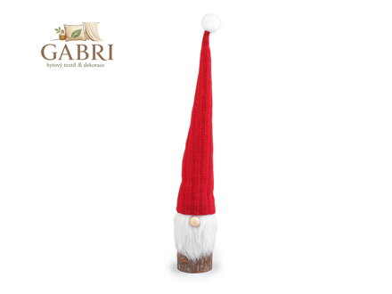 Vánoční skřítek ze dřeva, s dlouhou čepicí