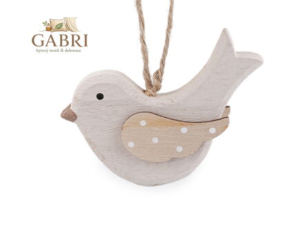 Dřevěný ptáček k zavěšení