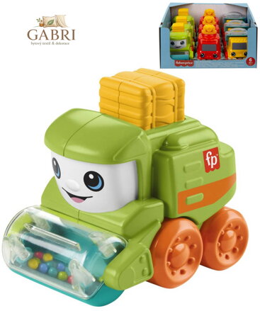 FISHER PRICE Baby autíčko pracovní veselé s obličejem 3 druhy
