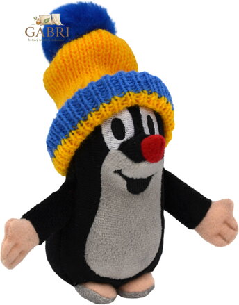 MORAVSKÁ ÚSTŘEDNA Krtek (Krteček) 12cm modro-žlutý kulich PLYŠ