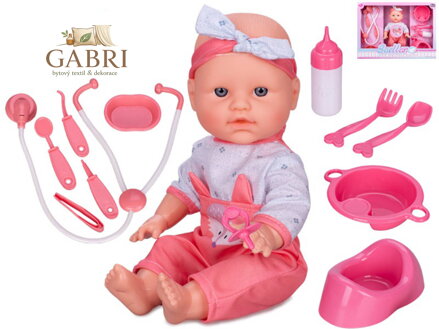 Panenka miminko čůrající set s lékařskými doplňky na baterie Zvuk