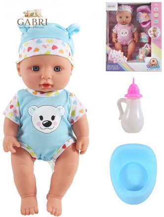 Panenka miminko 30cm set s doplňky pije čůrá na baterie Zvuk 2 barvy