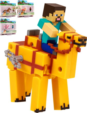 MINECRAFT Zvířátko natahovací set s postavičkou na klíček 4 druhy