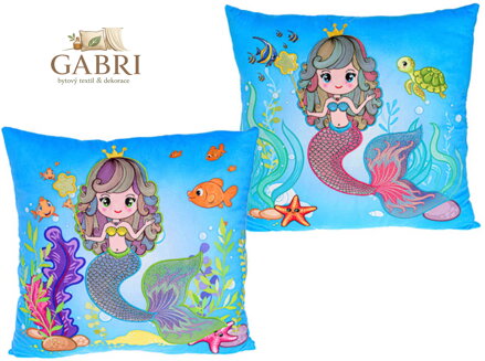 PLYŠ Polštářek mořská víla 45x45cm 2 druhy *PLYŠOVÉ HRAČKY*