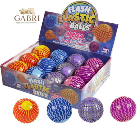 Míček skákací 6,5cm hopík barevný na baterie Světlo 4 druhy