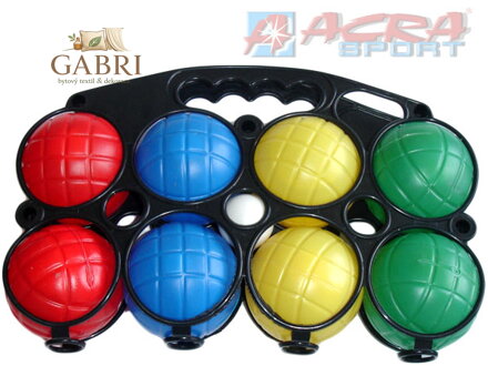ACRA Hra Petanque plastový osmikoulový set 8 koulí v nosiči