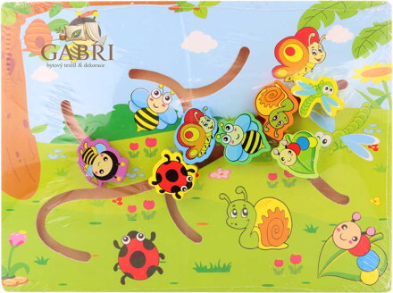 DŘEVO Bludiště dřevěné se zvířátky 30x23cm *DŘEVĚNÉ HRAČKY*