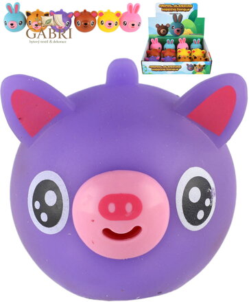 Zvířátko pískací vyplazuje jazyk dětská žertovinka 6 druhů guma
