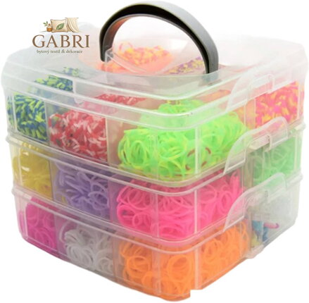 UDĚLEJ SI NÁRAMEK Gumičky LOOM BANDS 3000ks set s doplňky velký box