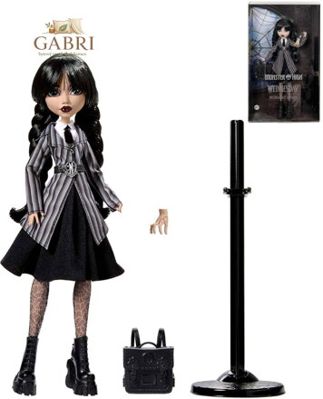 MATTEL MONSTER HIGH Panenka Wednesday Addams se stojánkem