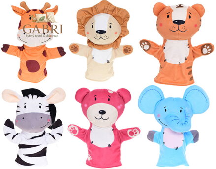 PLYŠ Maňásek na ruku zvířátko 25cm 6 druhů *PLYŠOVÉ HRAČKY*