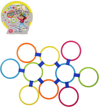 Kruhy skákací barevné Hop Skoč 27cm na skákání se spojkami set 10ks