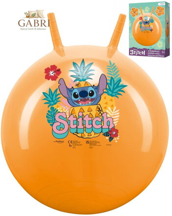 JOHN Míč skákací Stitch 50cm oranžové dětské hopsadlo s držadly