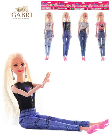 Panenka fashion blondýnka kloubová 30cm dlouhé vlasy 4 druhy