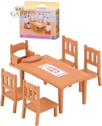 Sylvanian Families jídelní stůl + 5 židliček nábytek doplněk k herním sadám