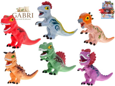 Dinosaurus veselý pravěký ještěr pískací soft zvířátko 6 druhů plast