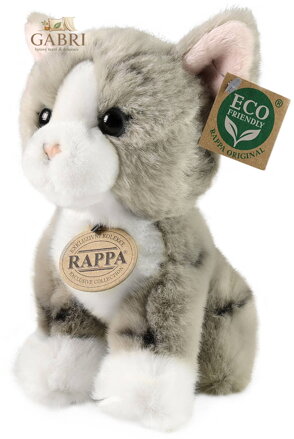 PLYŠ Kočka šedá 18cm sedící Eco-Friendly *PLYŠOVÉ HRAČKY*