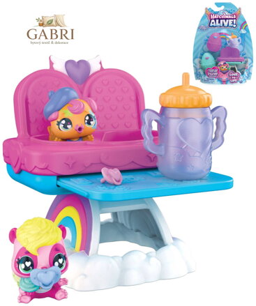 SPIN MASTER Hatchimals set 2 zvířátka s jídelní židličkou a doplňky ve vajíčku