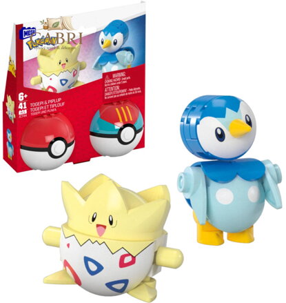 Pokémon Megablok set 2x Pokéball Piplup + Togepi stavebnice 41 dílků