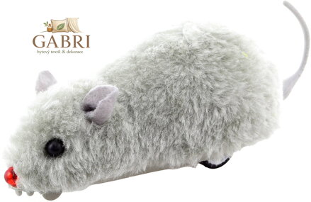 Myška natahovací zvířátko 11cm zpětný chod plast/plyš