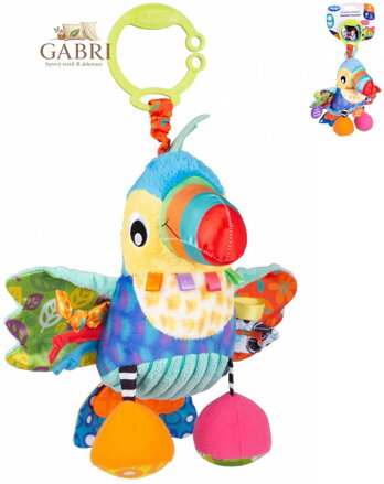 PLAYGRO PLYŠ Pták baby tukan Tamika závěsný pískací pro miminko