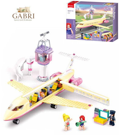 SLUBAN Girls Dream Luxusní letadlo 384 dílků + 5 figurek STAVEBNICE