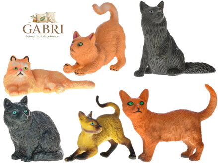 Zvířátko kočička plastové figurky zvířátka 6 druhů