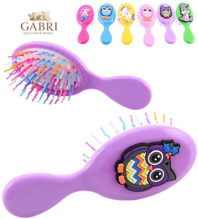 Kartáč ozdobný dětský hřeben na vlasy barevné ostny 6 druhů