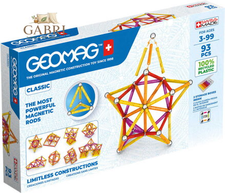 GEOMAG Classic oranžová 93 dílků Eko magnetická STAVEBNICE