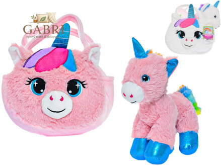 PLYŠ Jednorožec unicorn v kabelce 2 barvy *PLYŠOVÉ HRAČKY*