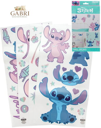 Samolepky na stěnu Disney Stitch & Angel nástěnná dekorace 58ks