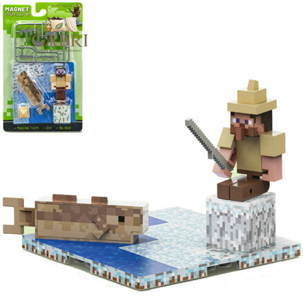 Stavebnice Magnet World 3D magnetická skádačka Rybář a rybka