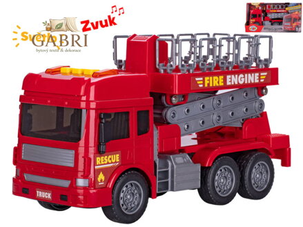 Auto hasiči s plošinou se světlem a zvukem