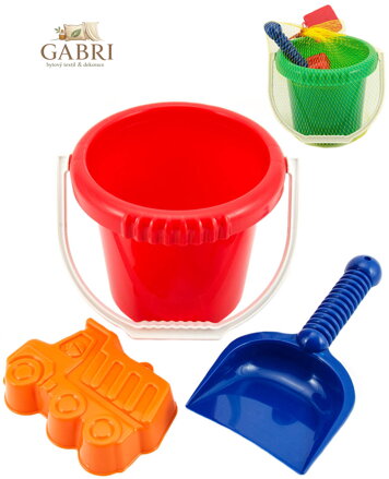 LORI 213 Kyblík na písek set s lopatkou a bábovičkou 3 barvy