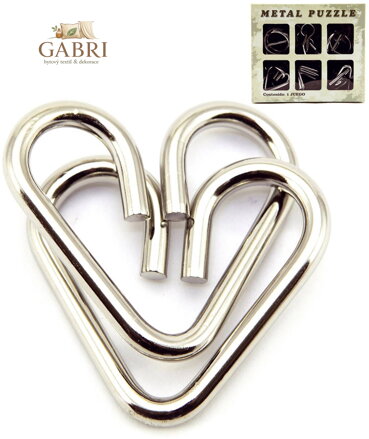 Hra hlavolam mini kovový set 6ks v krabici