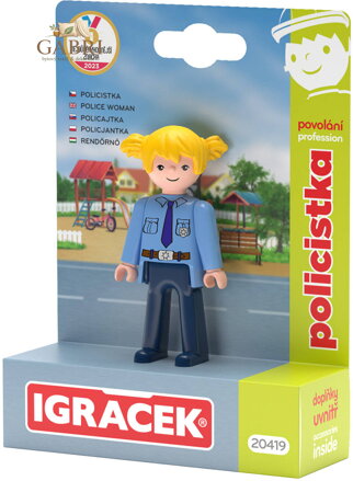 EFKO IGRÁČEK Policistka povolání set figurka kloubová s doplňky