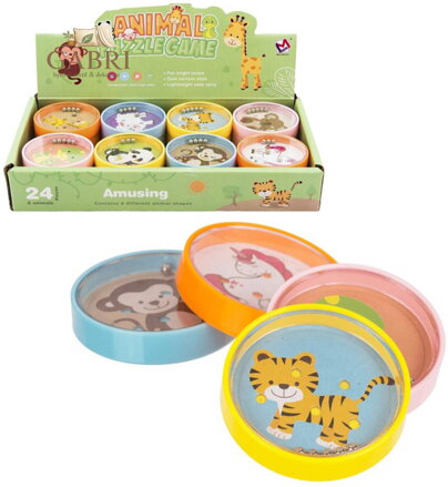 Hra motorický hlavolam kuličkový zvířátka 8 druhů plast